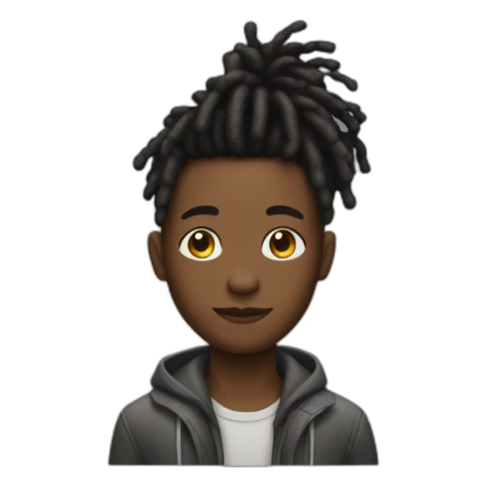 A black boy with his hair up in dreads sticker