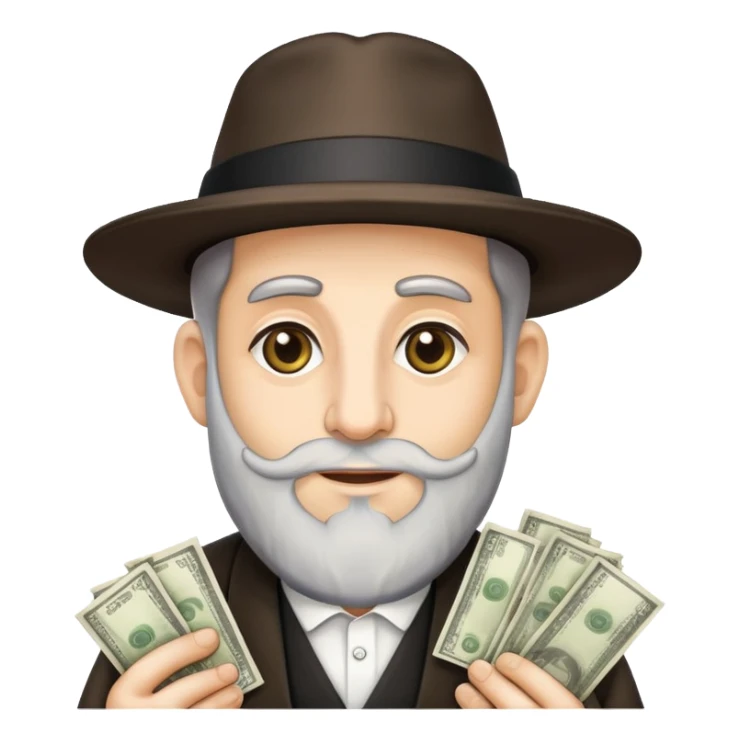 Israeli rabbi with money sticker