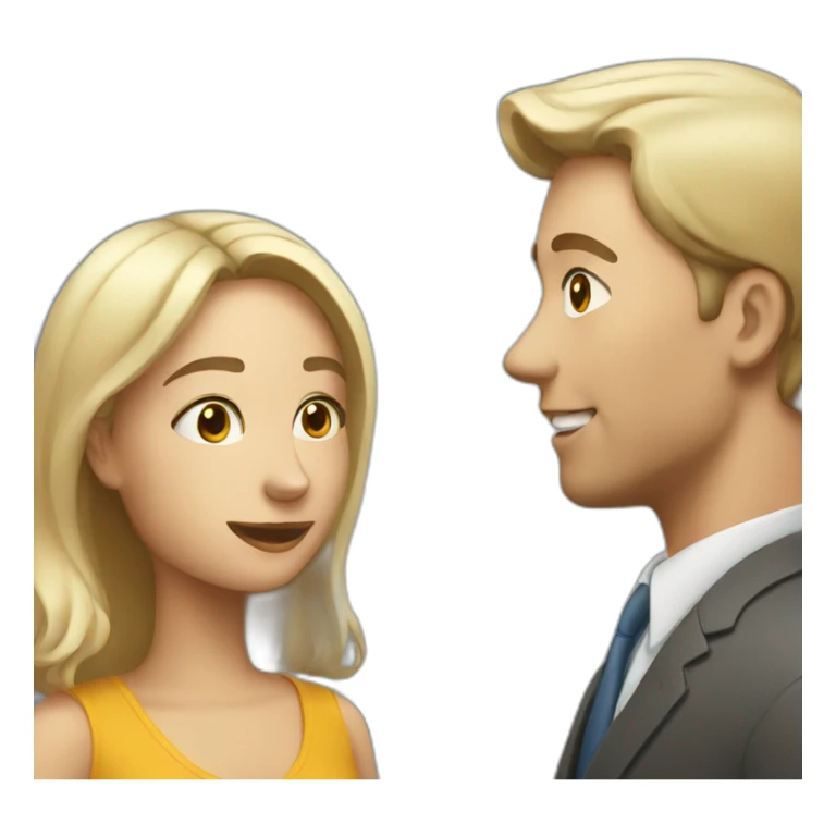 White Man chatting a woman sticker