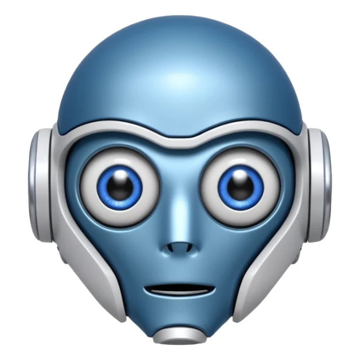 tête de robot cosmonaute bleu et blanc avec des yeux plié sticker