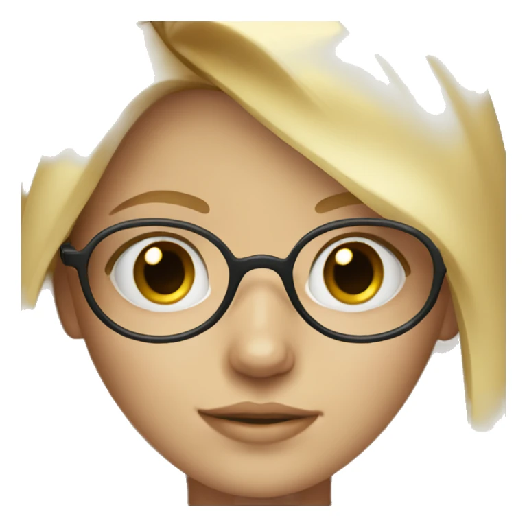 Blonde girl with blue eyes and glasses  sticker