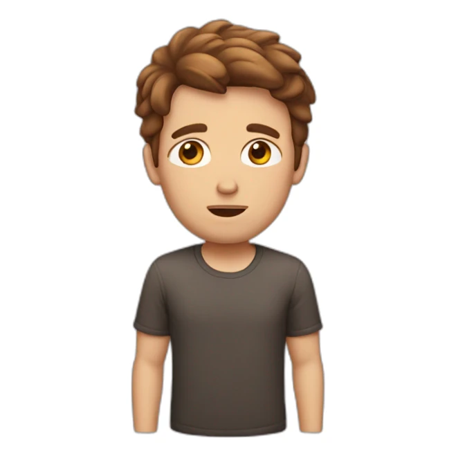 stressed out white male brown hair sticker