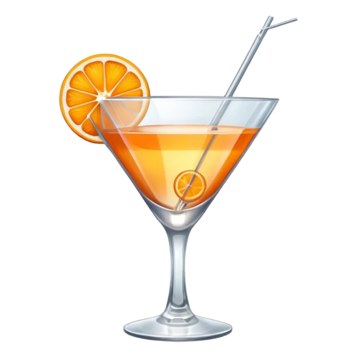 A sophisticated drink with a piece of fruit hanging from it. sticker