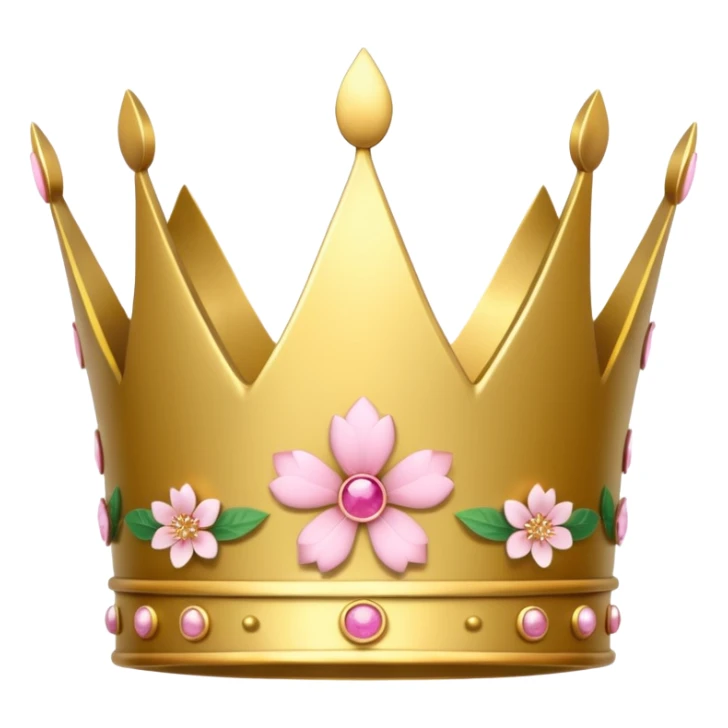 create a crown with japanese symbols and sakura leaf sticker