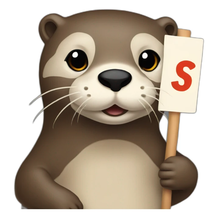 otter holding a sign that says statsi sticker