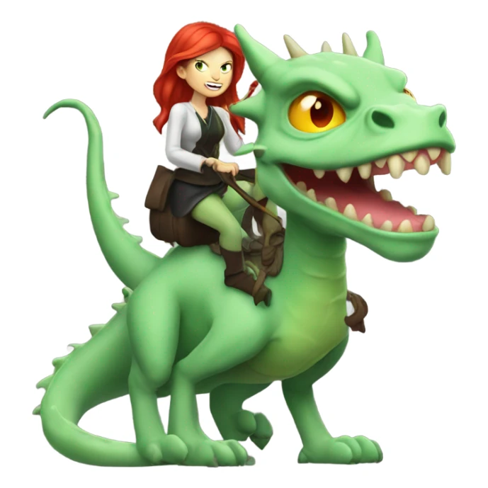 [politically incorrect, shield(
	{ female, alien, witch, color: light green, hair:red, eyes:cat} ]
	on a 
	dragón  sticker