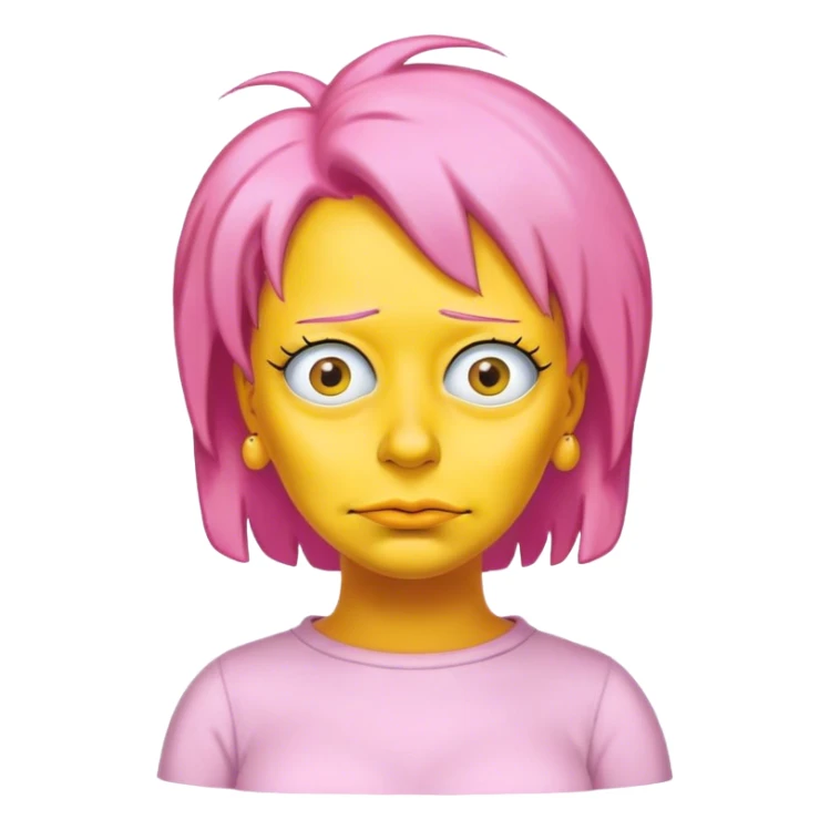 pink hair yellow face woman Simpson sticker