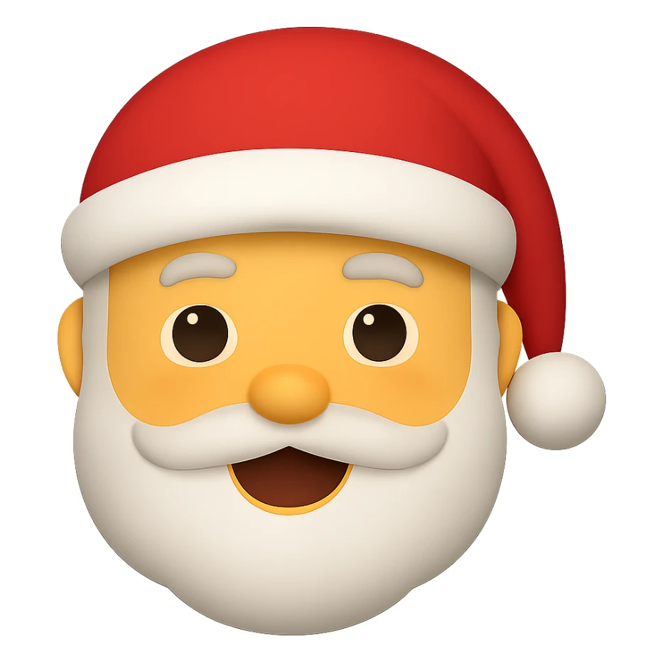 Christmas santa claus emoji, remove background sticker