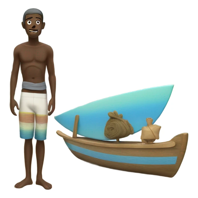 Surfer in front of a boat called indies trader sticker