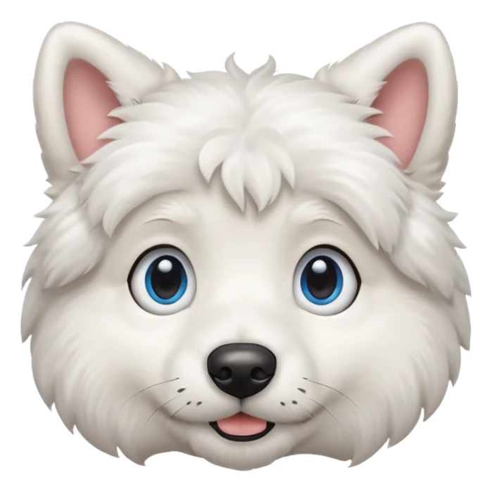 big blue eyed white dog sticker