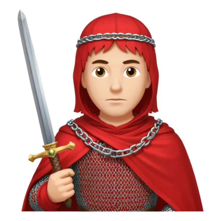 Russian prince Alexander Nevsky in chain mail and with red mantle sticker