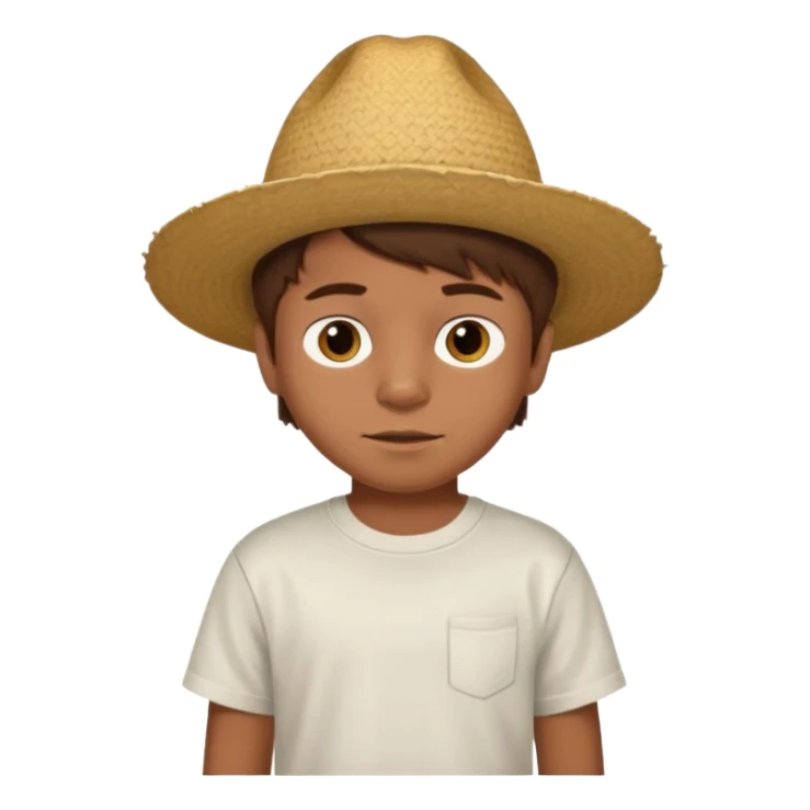 A 6 year old mexican boy with brown hair without the hat sticker