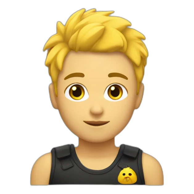 joven piel blanca pelo rubio con gato negro y amarillo sticker