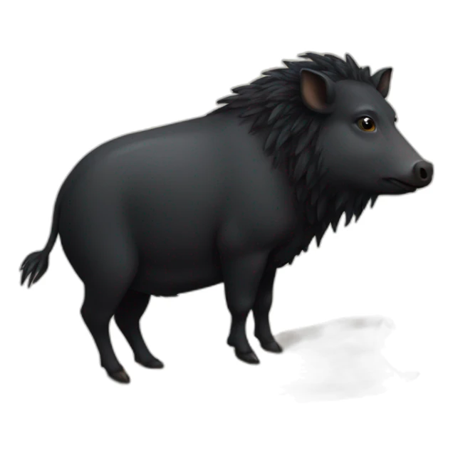 Curupira sitting on a Black boar sticker