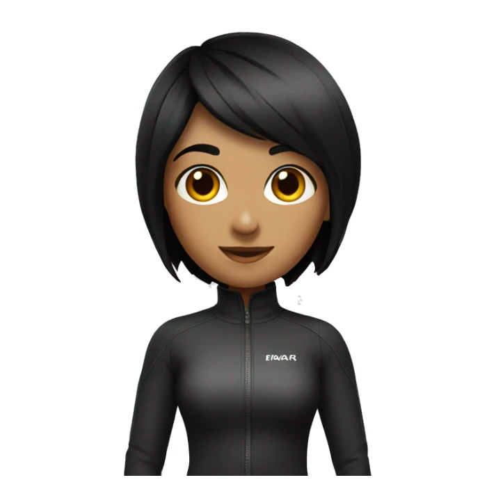 Girl with a black Bob indian ski sticker