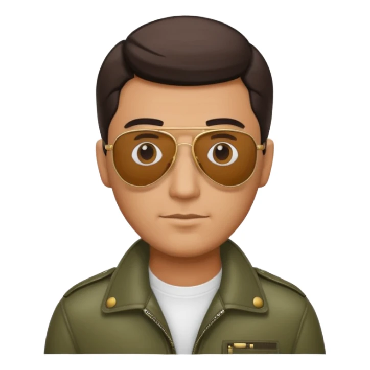 Man with comb over hairstyle wearing aviator sunglasses sticker