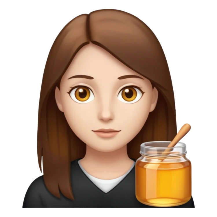 Pelo lasio color café, ojos de color miel,piel aperlada sticker