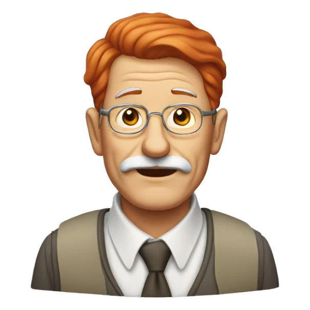 80 years old man with red hair Just don't draw him a mustache. sticker