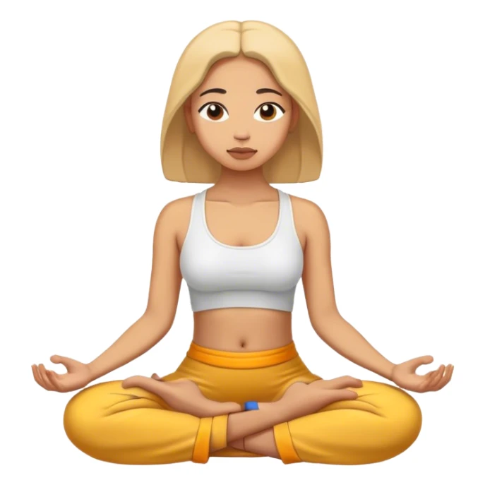 Light skin woman doing meditation sticker