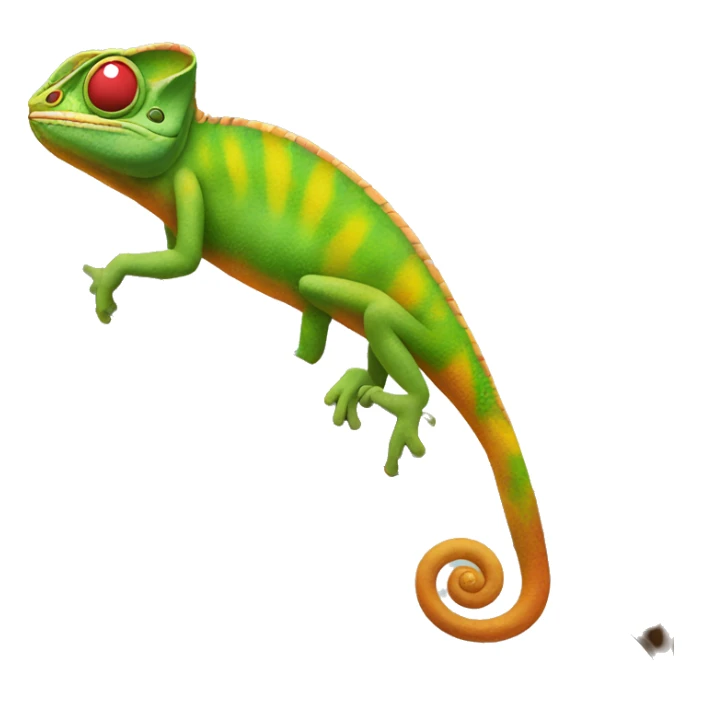 Chameleon on a branch with tongue out sticker