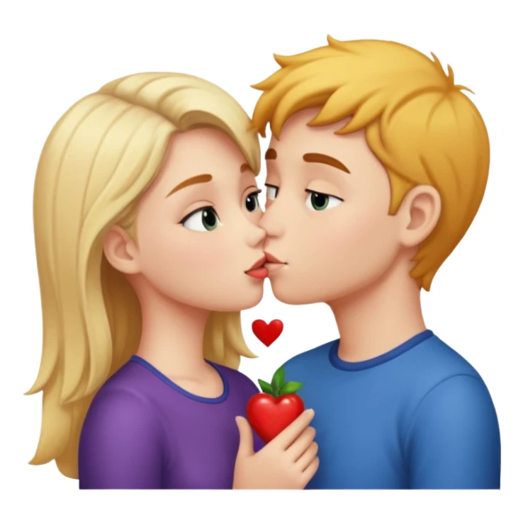 A cute girl kissing a boy  sticker