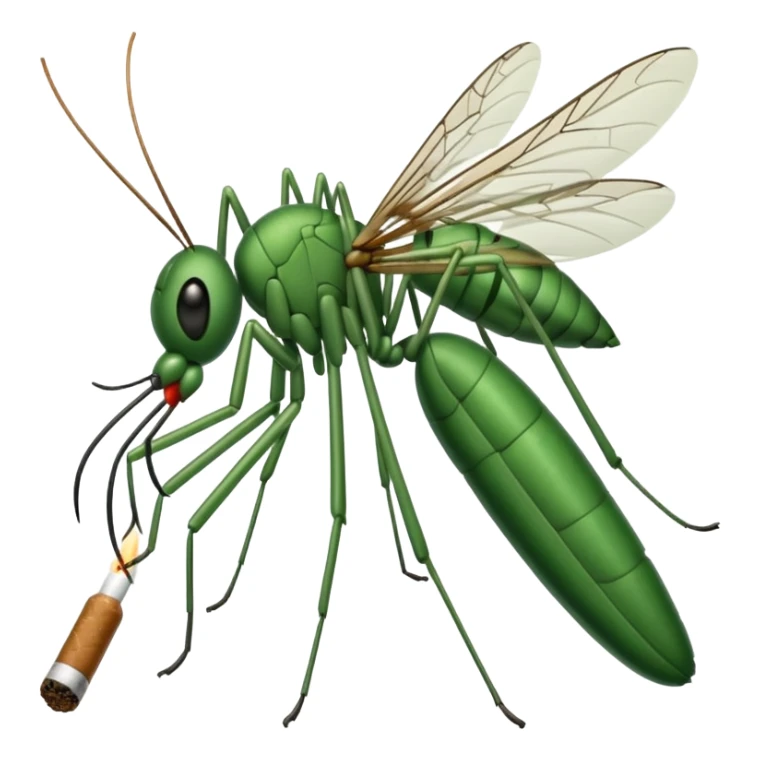mosquito aedes fumando un cigarro sticker
