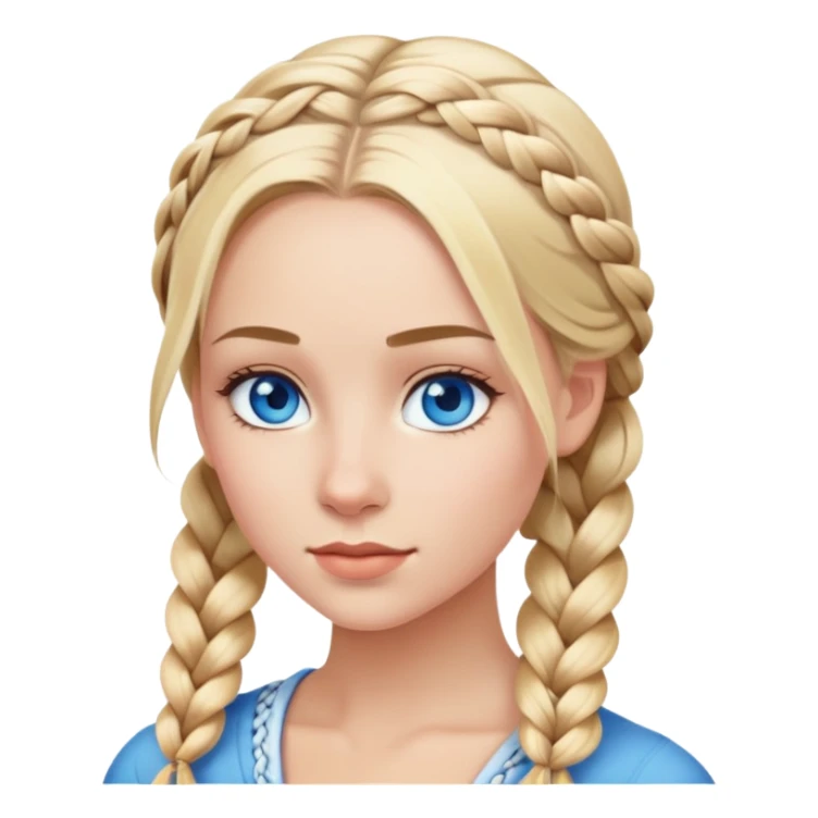 Hot young blonde with braided hair and blue eyes sticker
