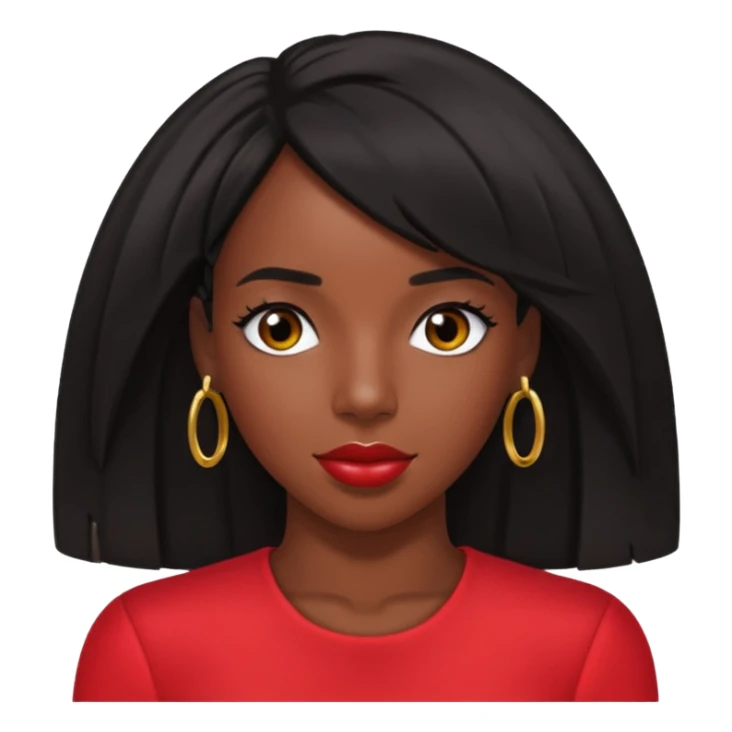 Kelly Rowland with black hair, red outfit sticker