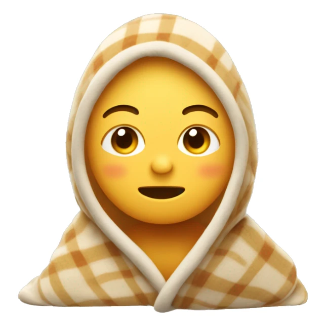 emoji face with cute relaxed chill facial expressions wrapped cosily in a blanket  sticker