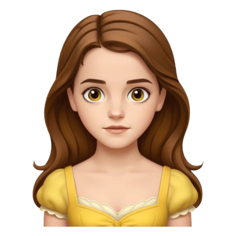 emma watson long hair as belle Cinematic Realistic sticker