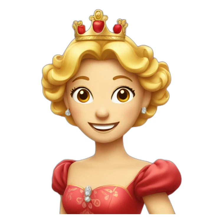 Happy red apple wearing princess dress sticker