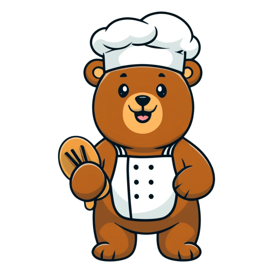  Scary Grizzly bear wearing a chef hat  sticker