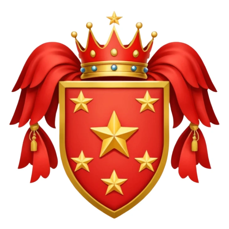 red 5 stars coat of arms sticker
