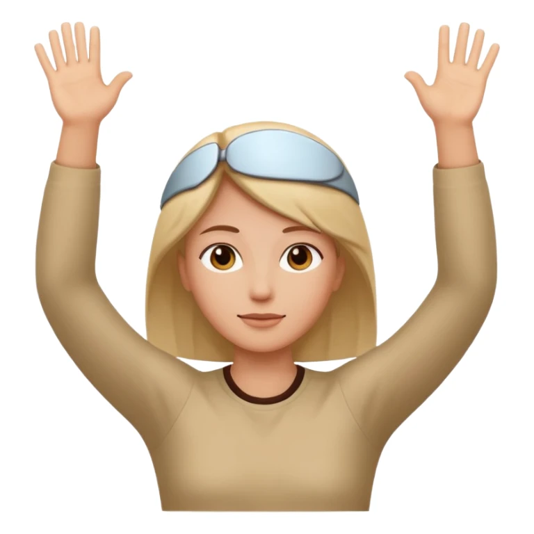 person raising arms in a simple pose sticker