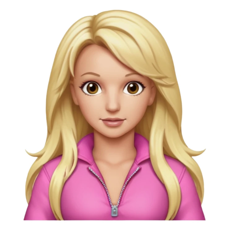 Britney Spears long blonde hair, pink outfit sticker