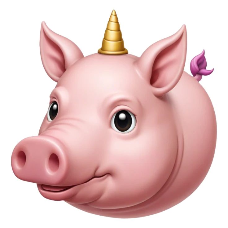 tête de licorne sur un corps de cochon  sticker