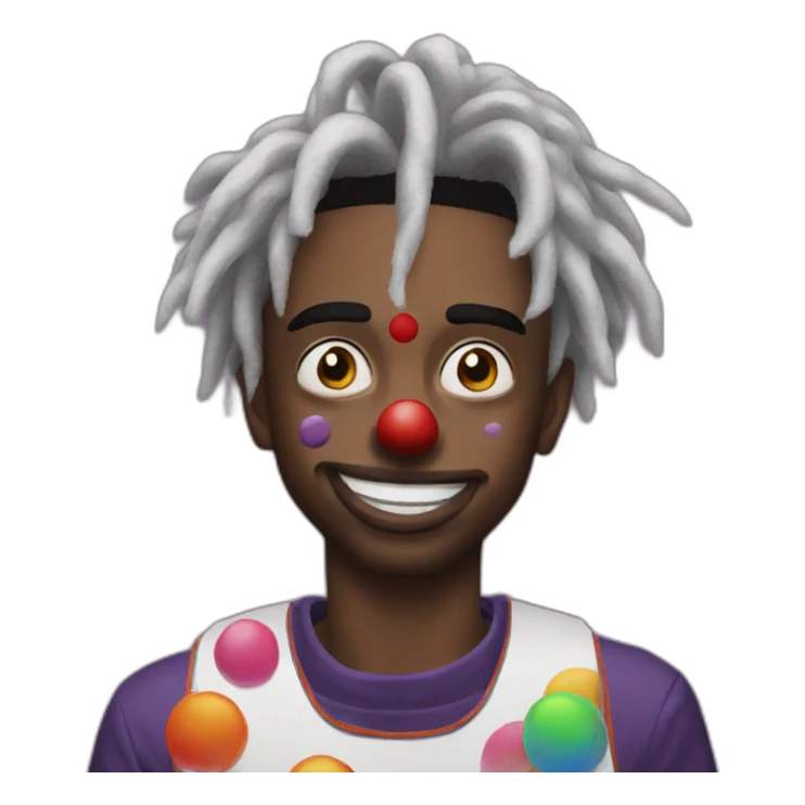playboi carti with clown makeup sticker