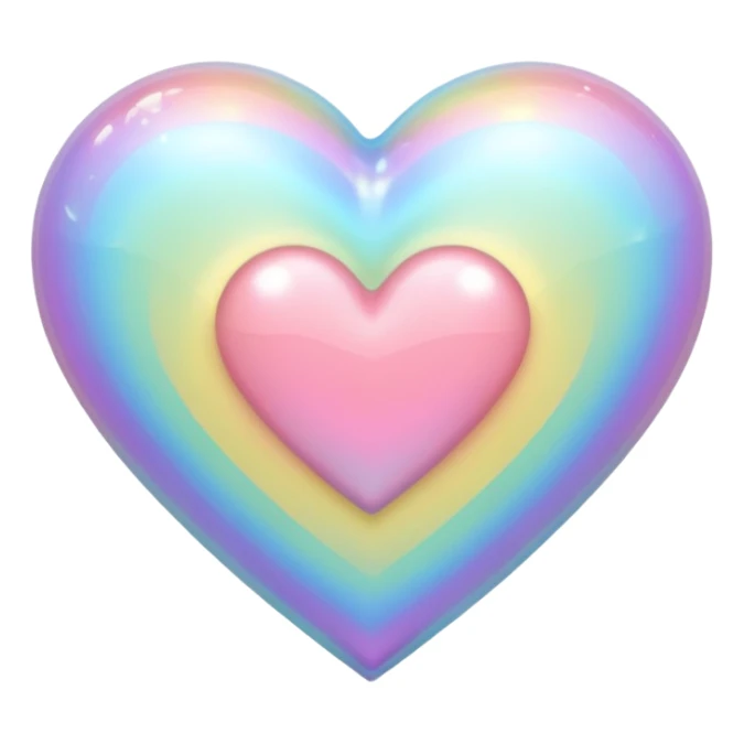 pastel heart with a rainbow shimmer sticker