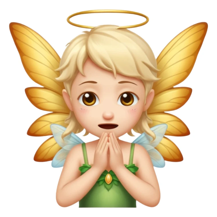 A little fairy, with wings,  , do more different emotional, she cry, smail  tayd , angry, hungry, sticker