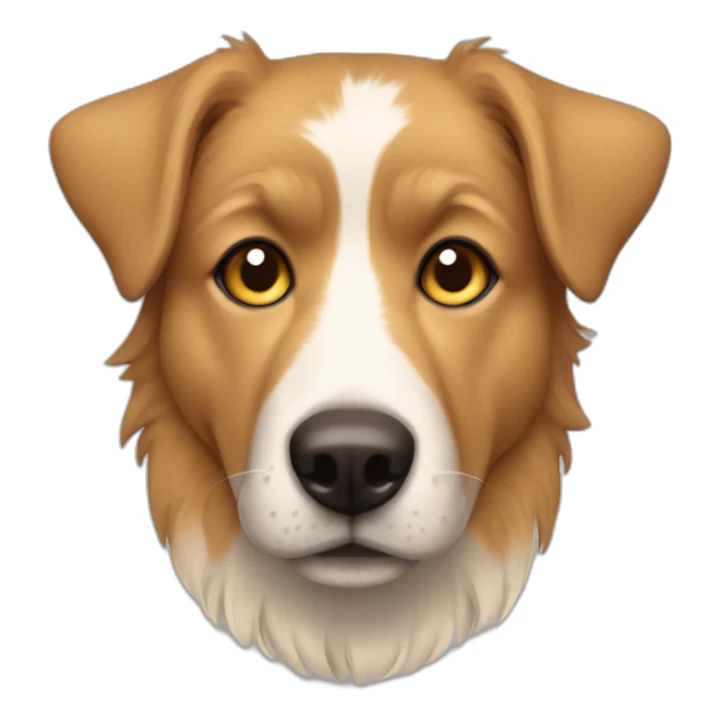 messy fur mixed breed brown eyes yellow dog sticker