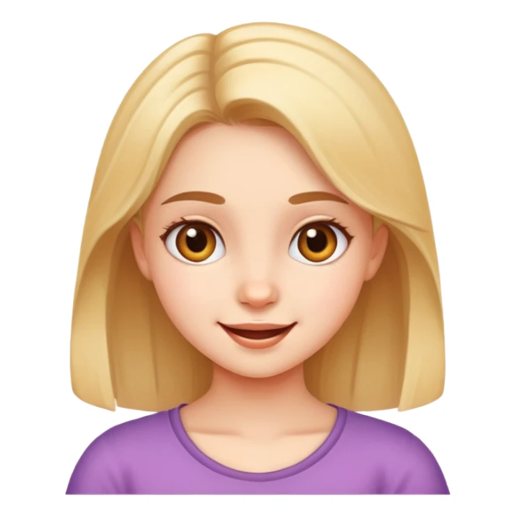 Young girl with cute face and happy expression sticker