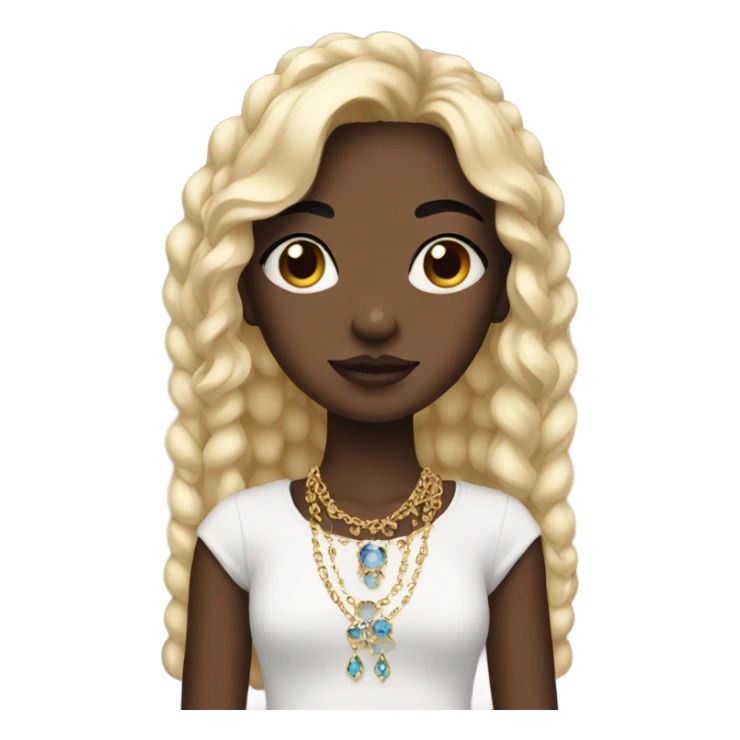 girl with jewelry and black eyes sticker