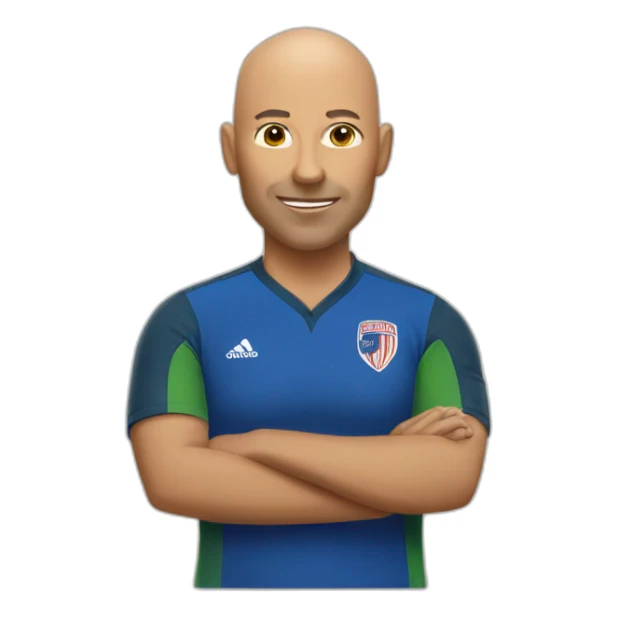 bald coach of women soccer team sticker