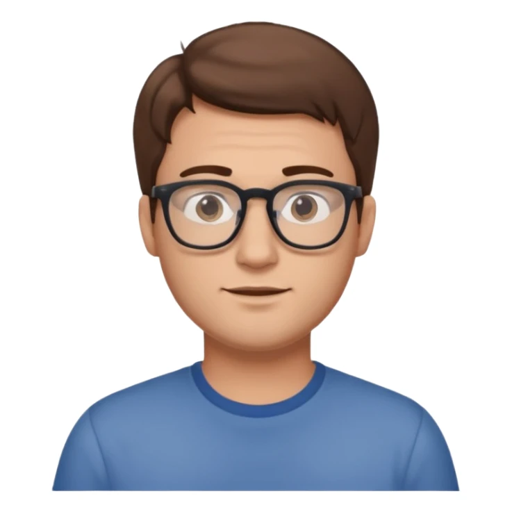 a young dad with brown hair, glasses, without beard sticker