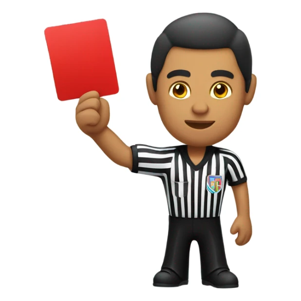latino referee showing red card sticker