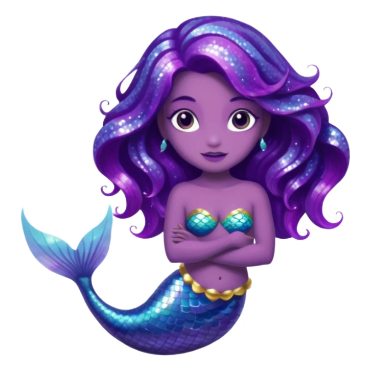 glitter purple mermiad sticker