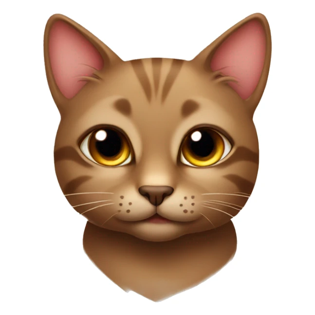 Cute brown cat with hearts in eyes  sticker