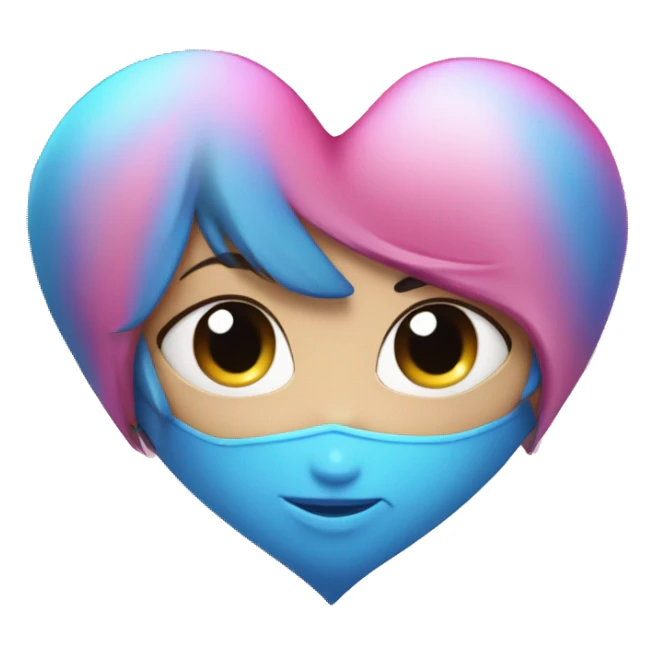 corazon con purpurina azul y rosa sticker