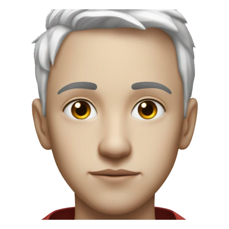 white haired boy in cape tattoos on left side of face sticker