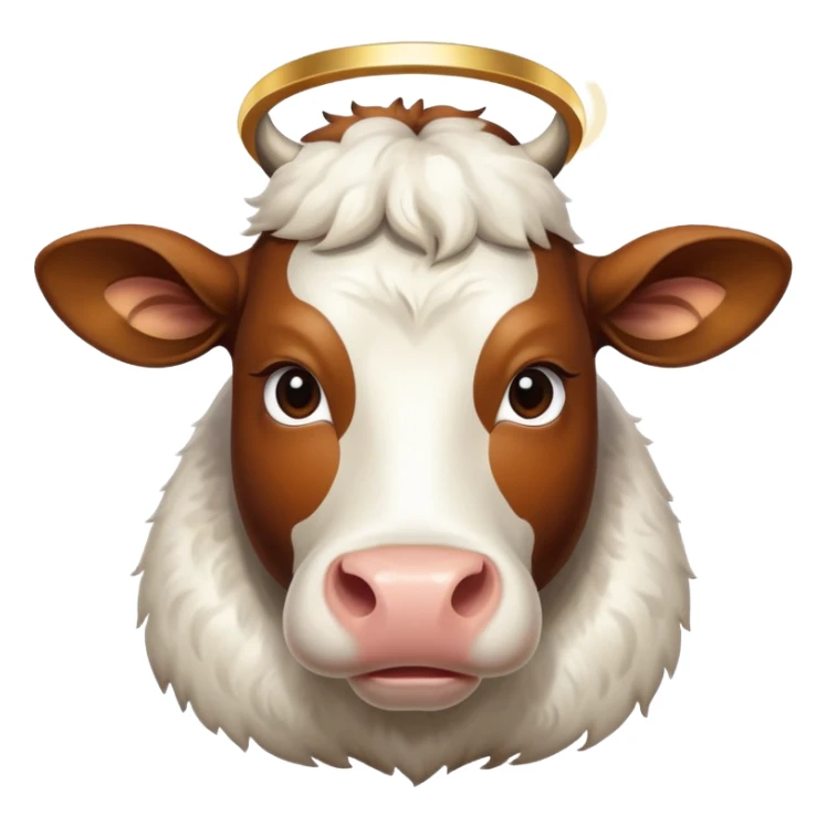 cow with halo and criss sticker